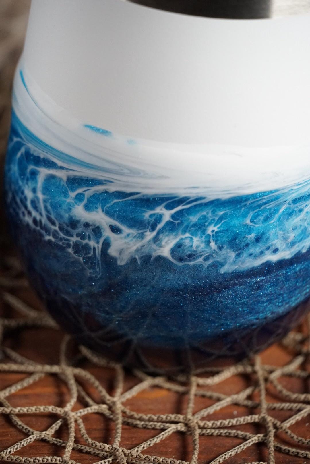 Ocean Waves Wine Tumbler | Coastal Decor