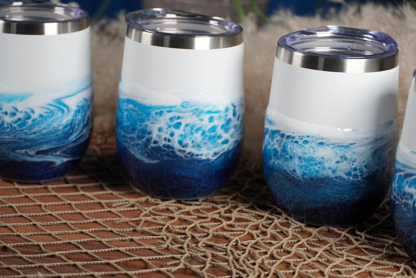 Ocean Waves Wine Tumbler | Coastal Decor