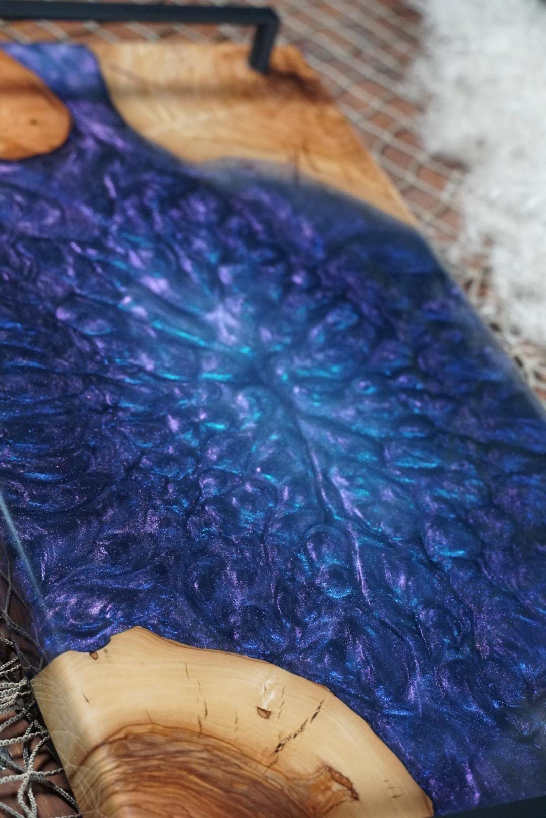 BLUE & PURPLE OLIVE Epoxy Resin Charcuterie Board | Serving board