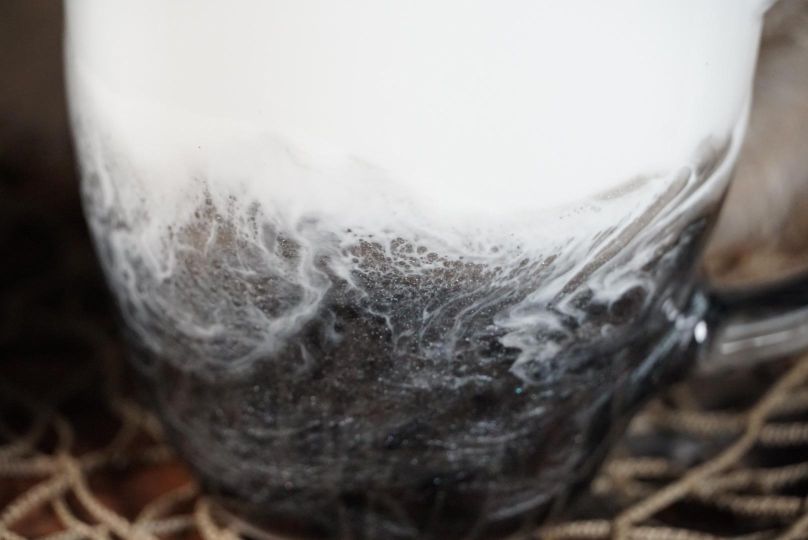 Black and Silver Ocean Waves Coffee Cup | Coastal Decor