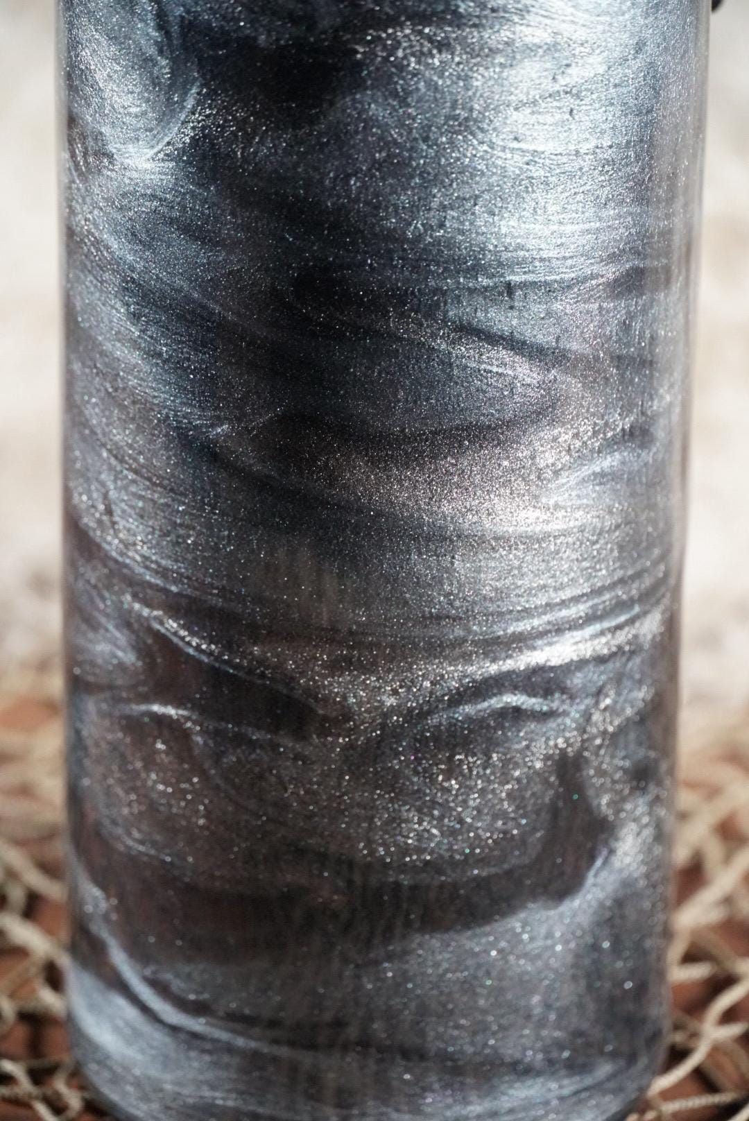 Black & Silver Insulated Water Bottle Thermos Sports Bottle