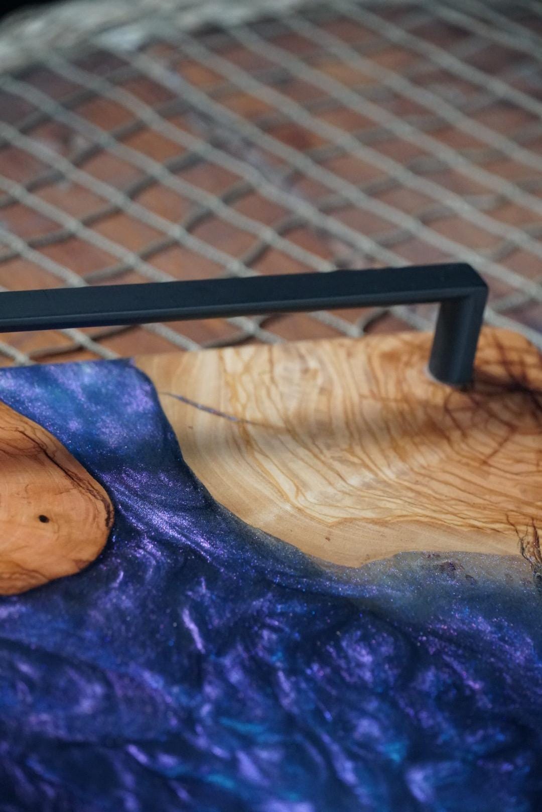 BLUE & PURPLE OLIVE Epoxy Resin Charcuterie Board | Serving board