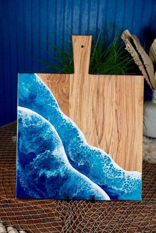 Ocean Waves Olive wood Charcuterie Board | Cheese Board | Serving Board