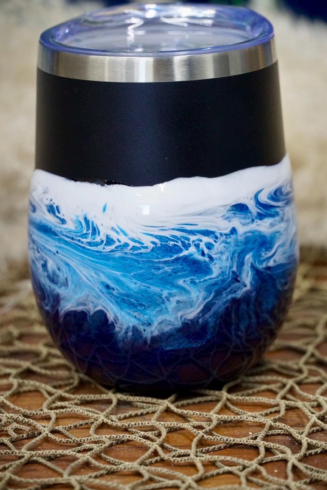 Ocean Waves Wine or Coffee Tumbler | Coastal Decor