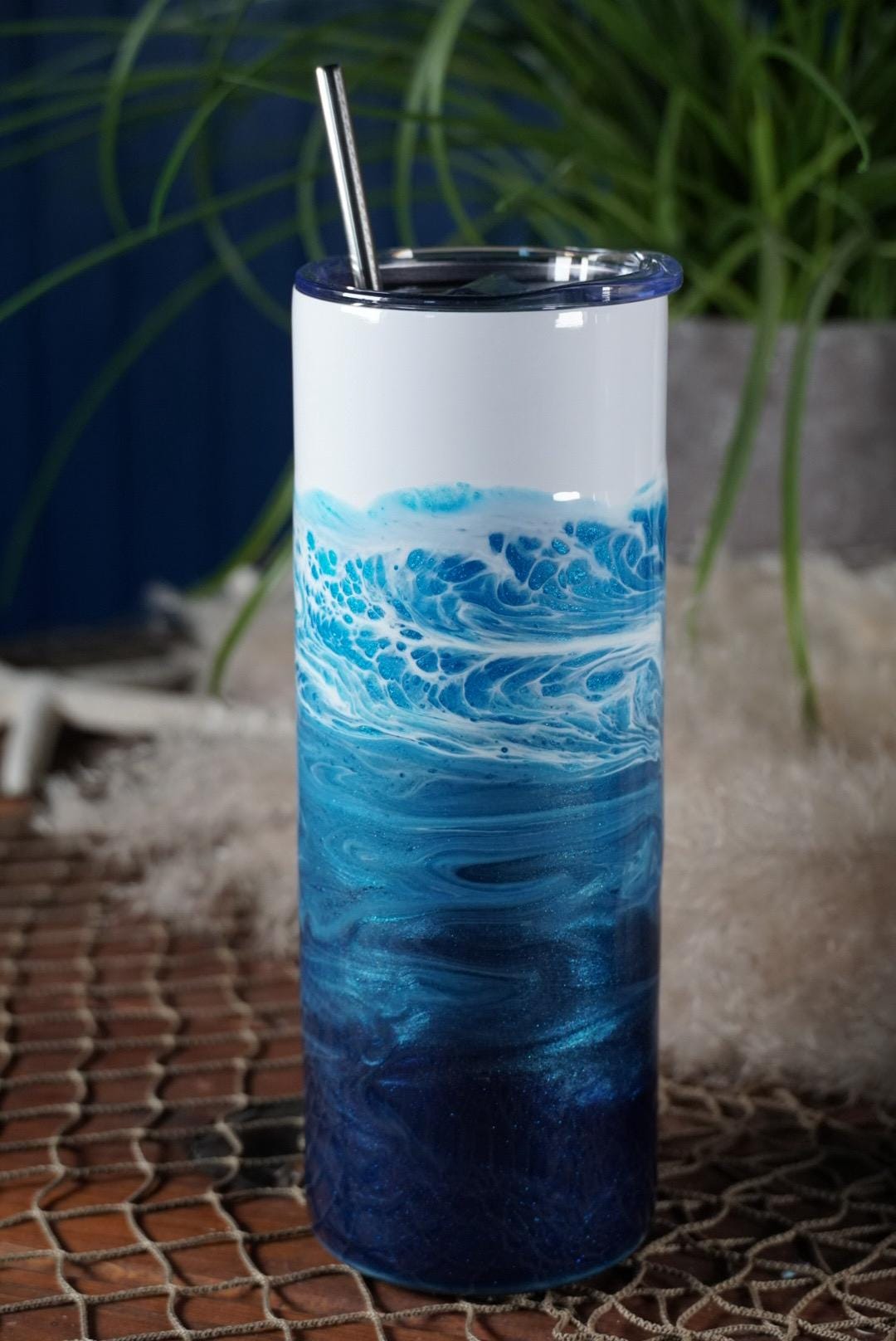 Ocean Waves 20 oz Insulated Drink Tumbler | Coastal Decor