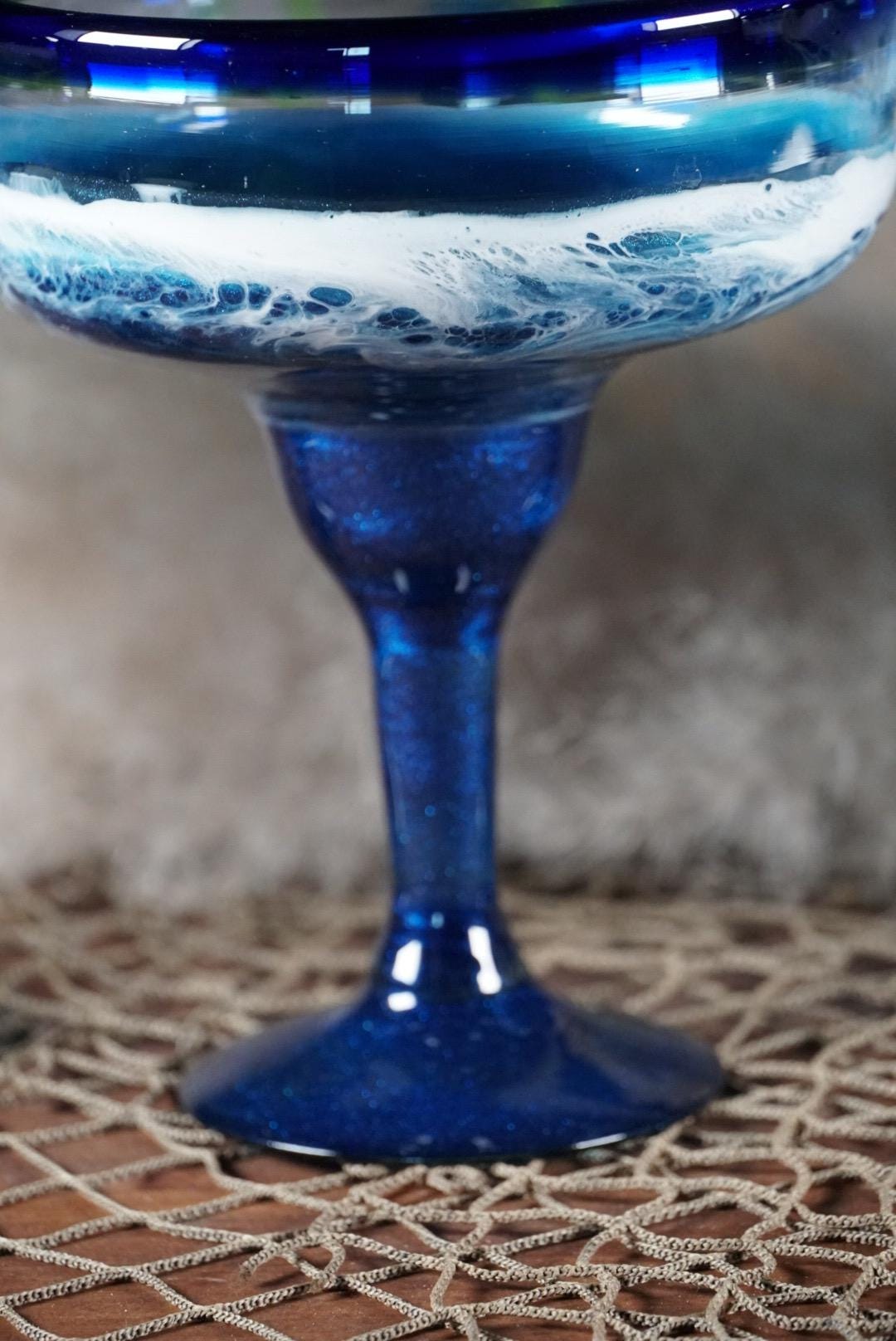 Ocean Waves Margarita Glasses | Coastal Decor