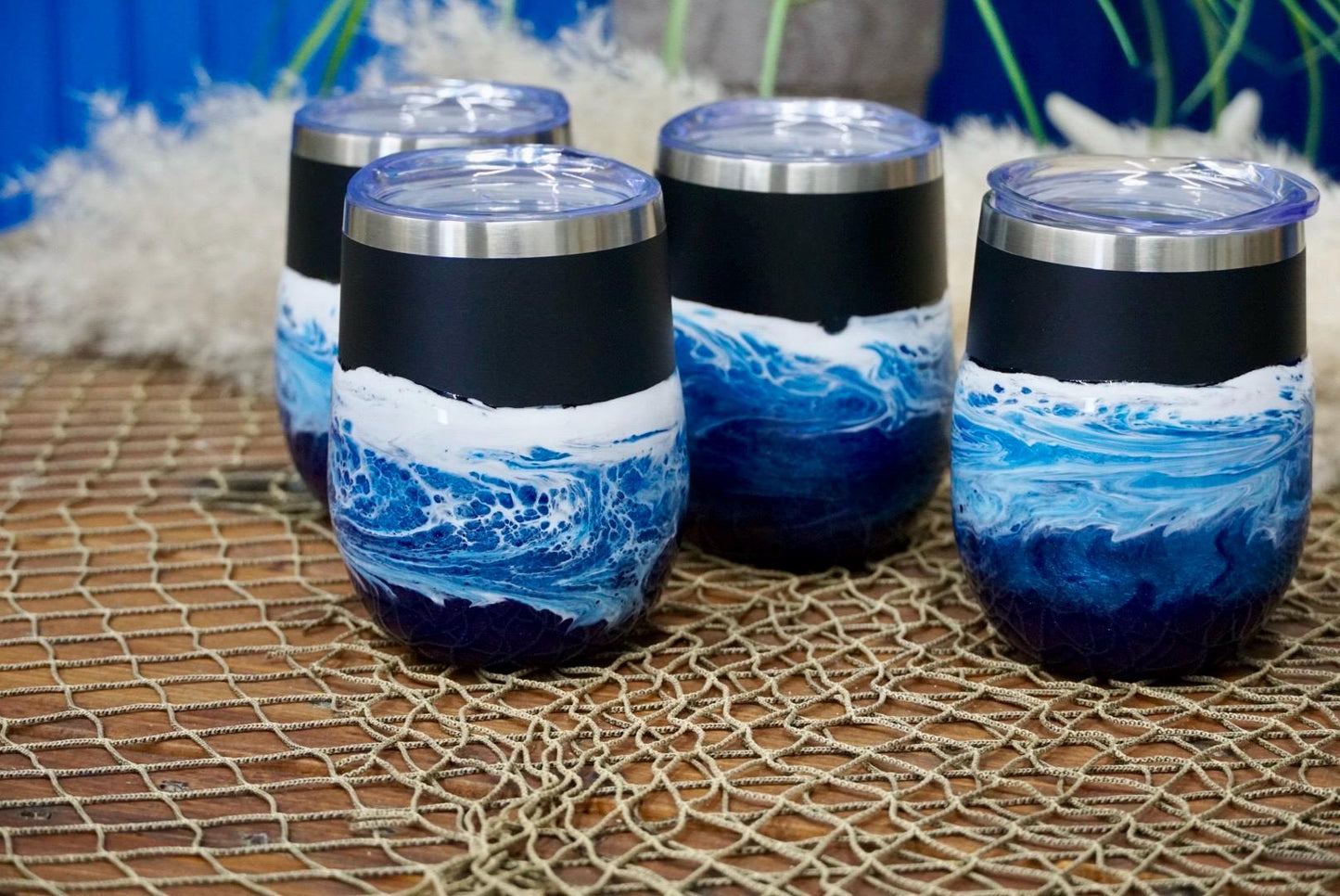 Ocean Waves Wine or Coffee Tumbler | Coastal Decor