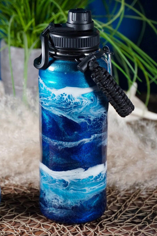Ocean Waves Insulated Water Bottle Thermos Sports Bottle