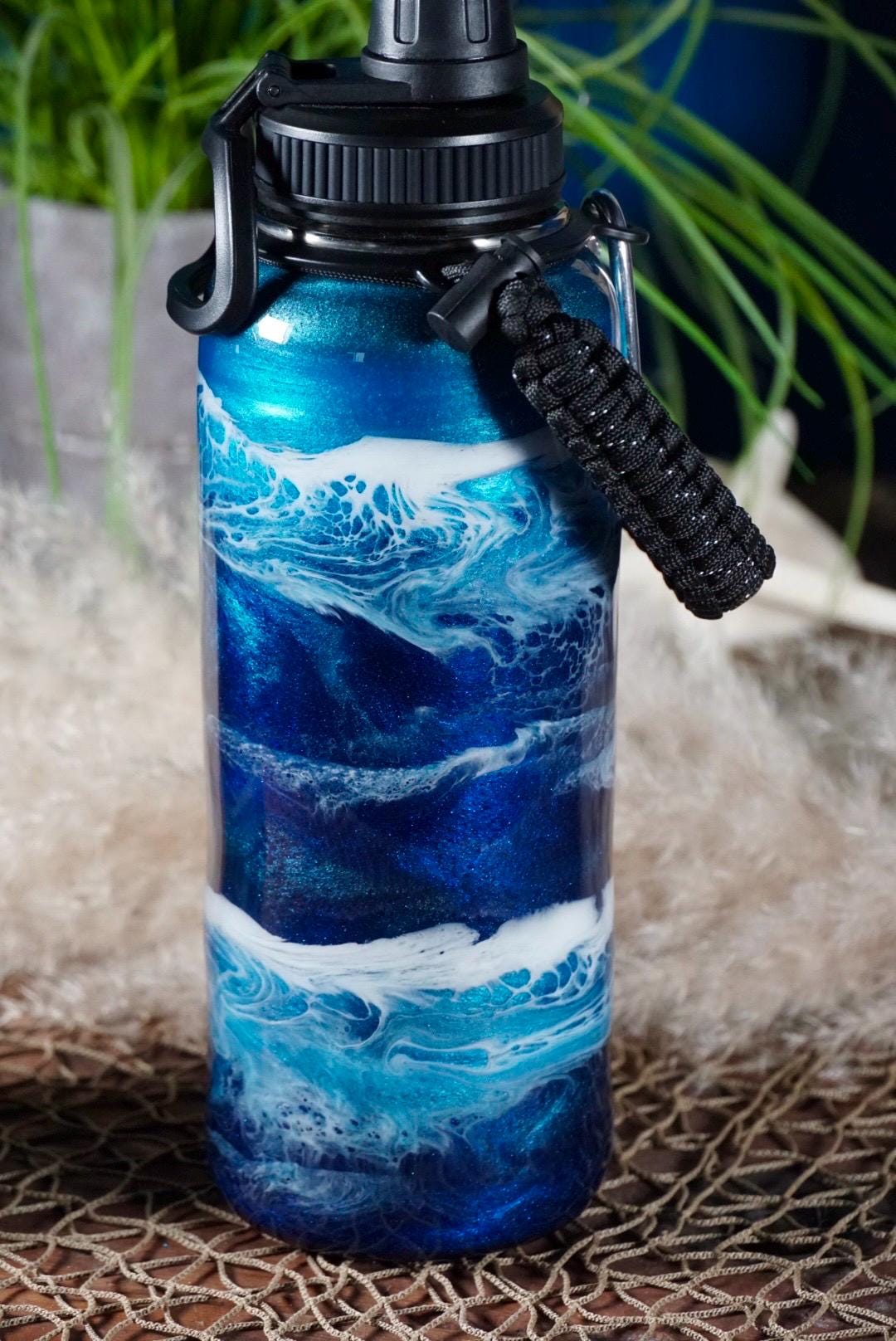 Ocean Waves Insulated Water Bottle Thermos Sports Bottle