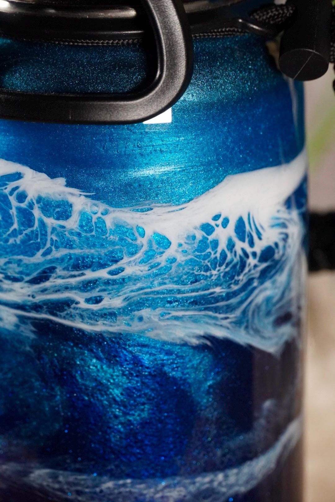 Ocean Waves Insulated Water Bottle Thermos Sports Bottle