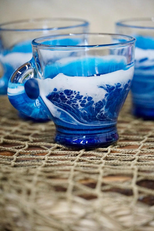 Ocean Waves Espresso Coffee Cups| Coastal Decor