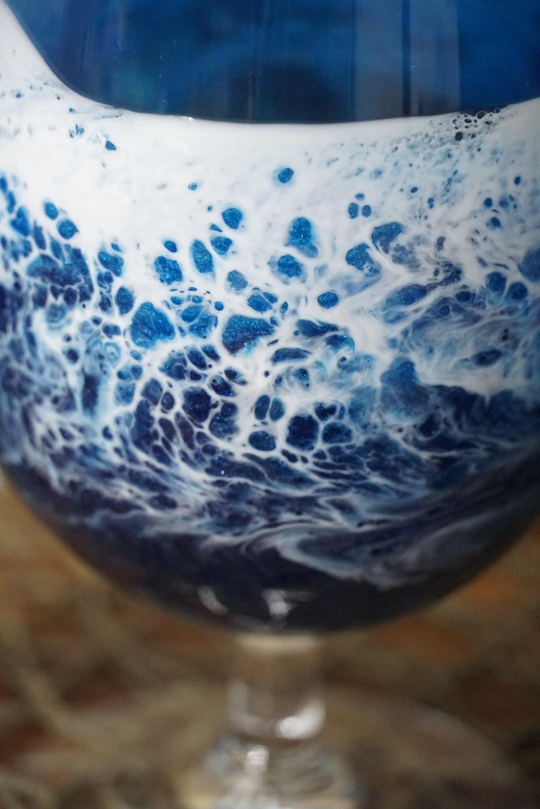 Ocean Waves Goblet Glass | Coastal Decor