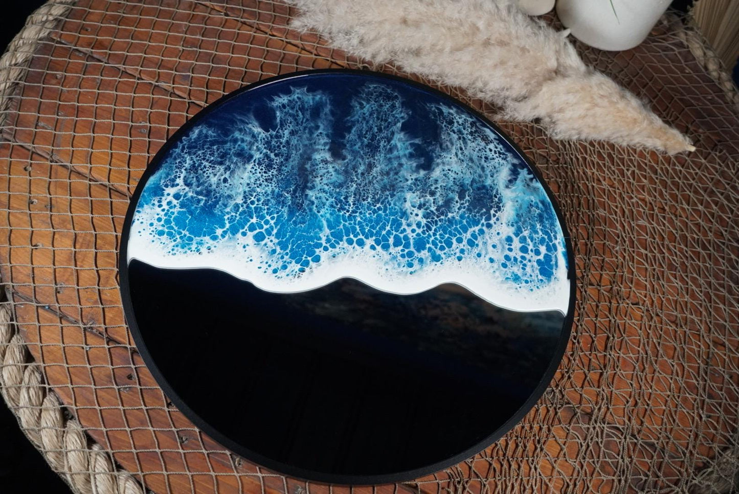 Ocean Waves Round Mirror