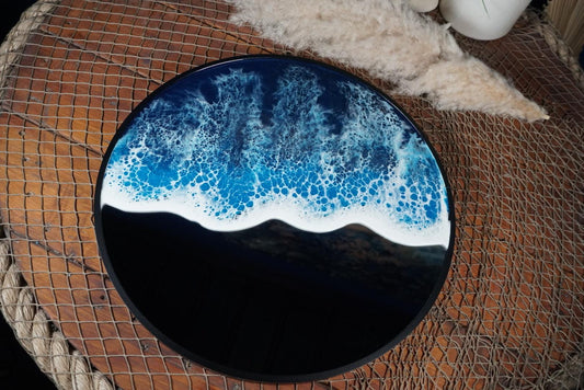 Ocean Waves Round Mirror