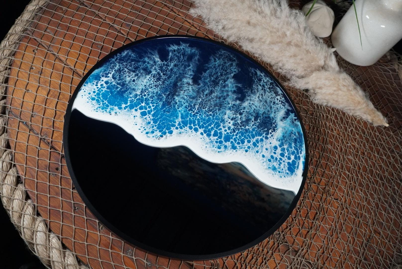 Ocean Waves Round Mirror