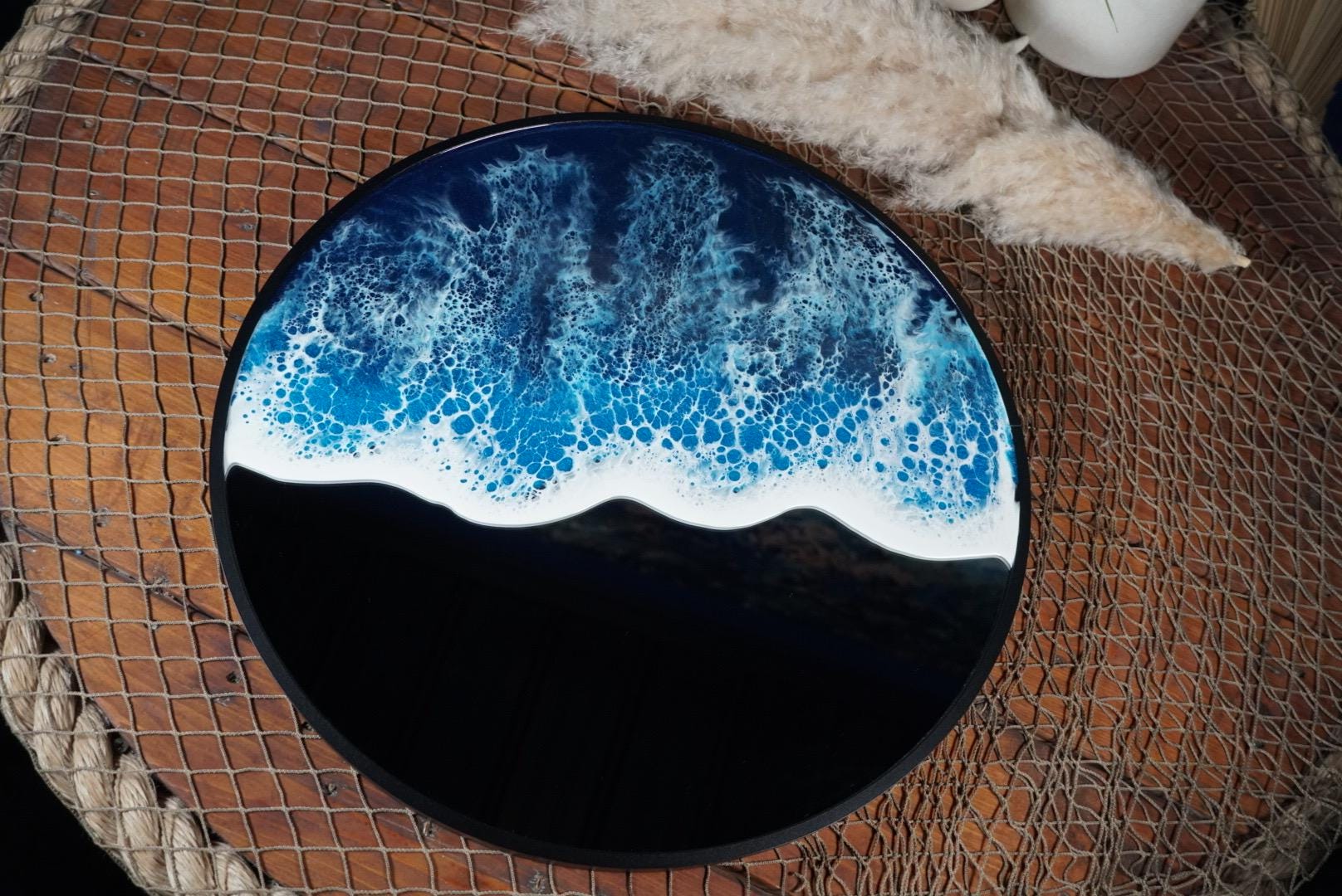 Ocean Waves Round Mirror