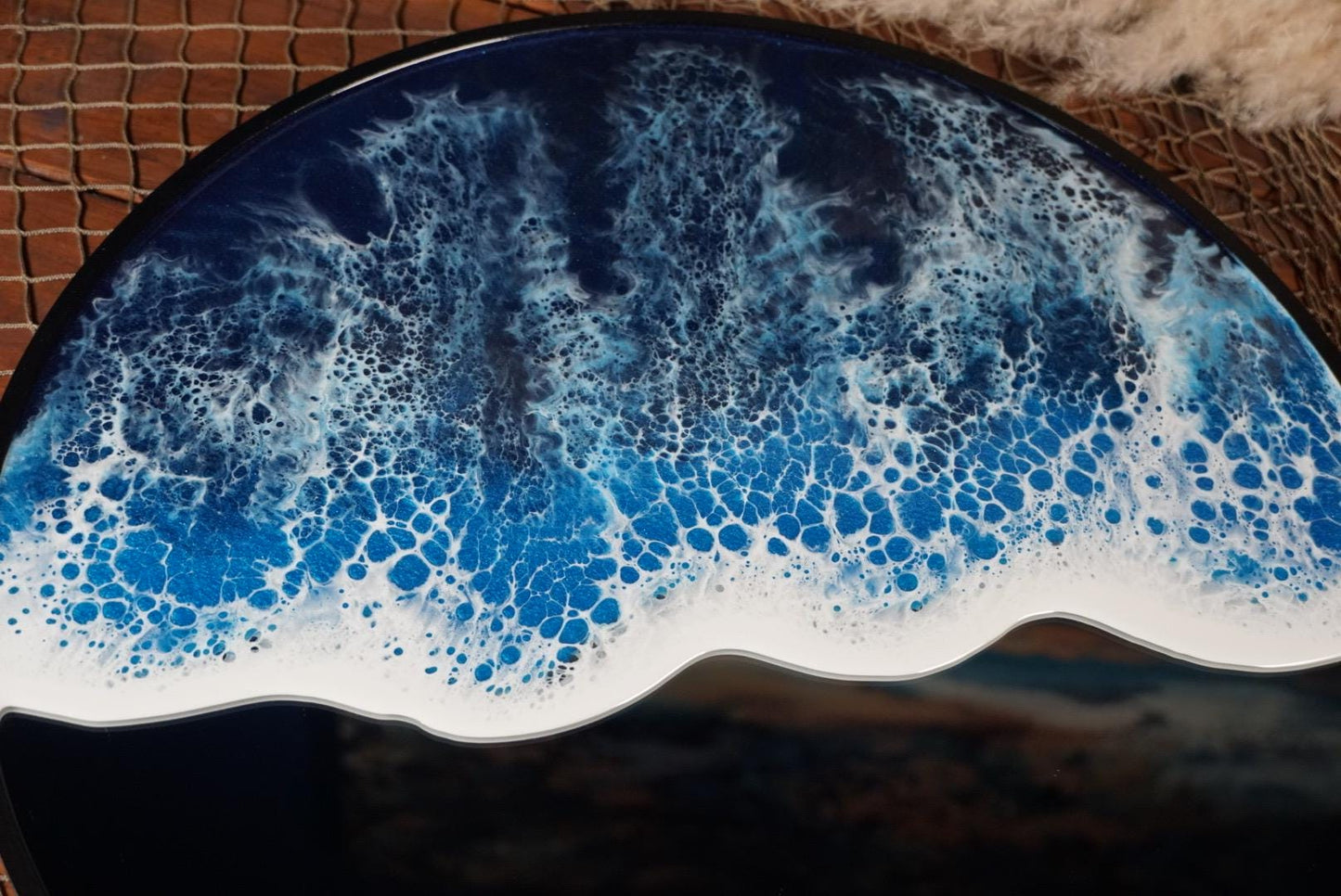 Ocean Waves Round Mirror