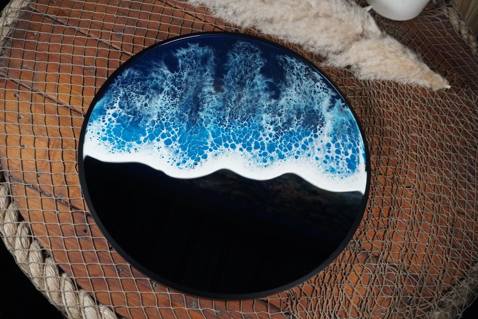 Ocean Waves Round Mirror