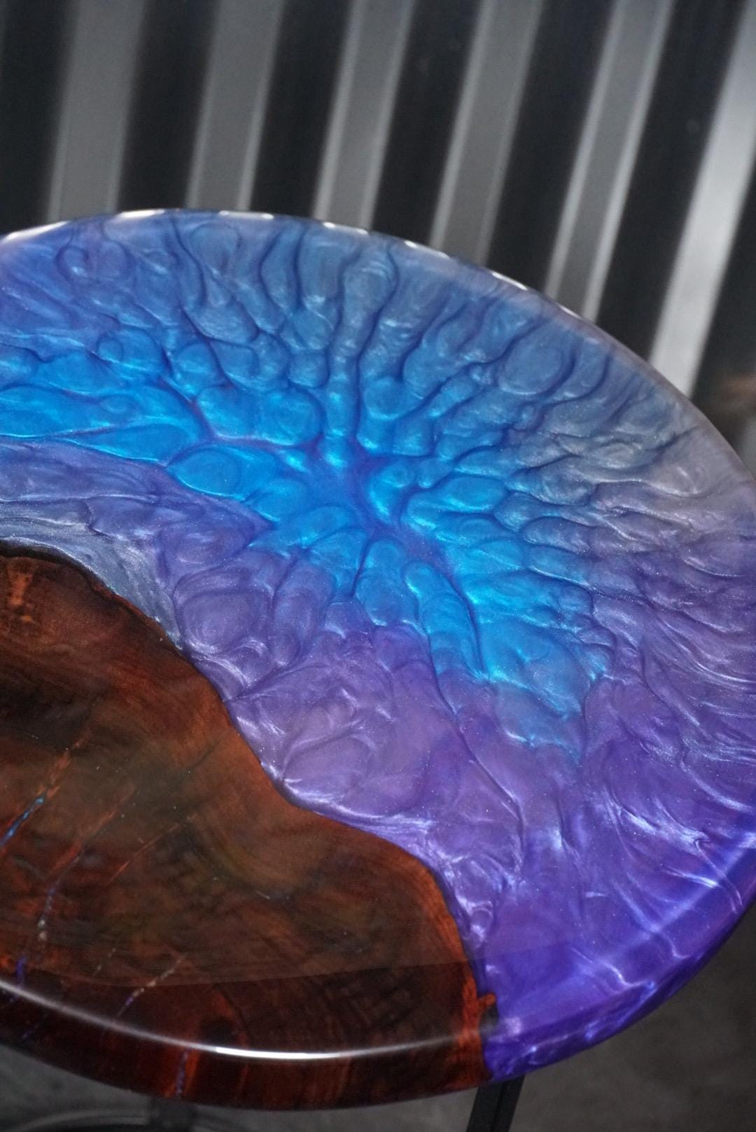 BURPLE BURL Epoxy Resin Table with Walnut Burl | Side Table | End Table | Accent Table, Round Table