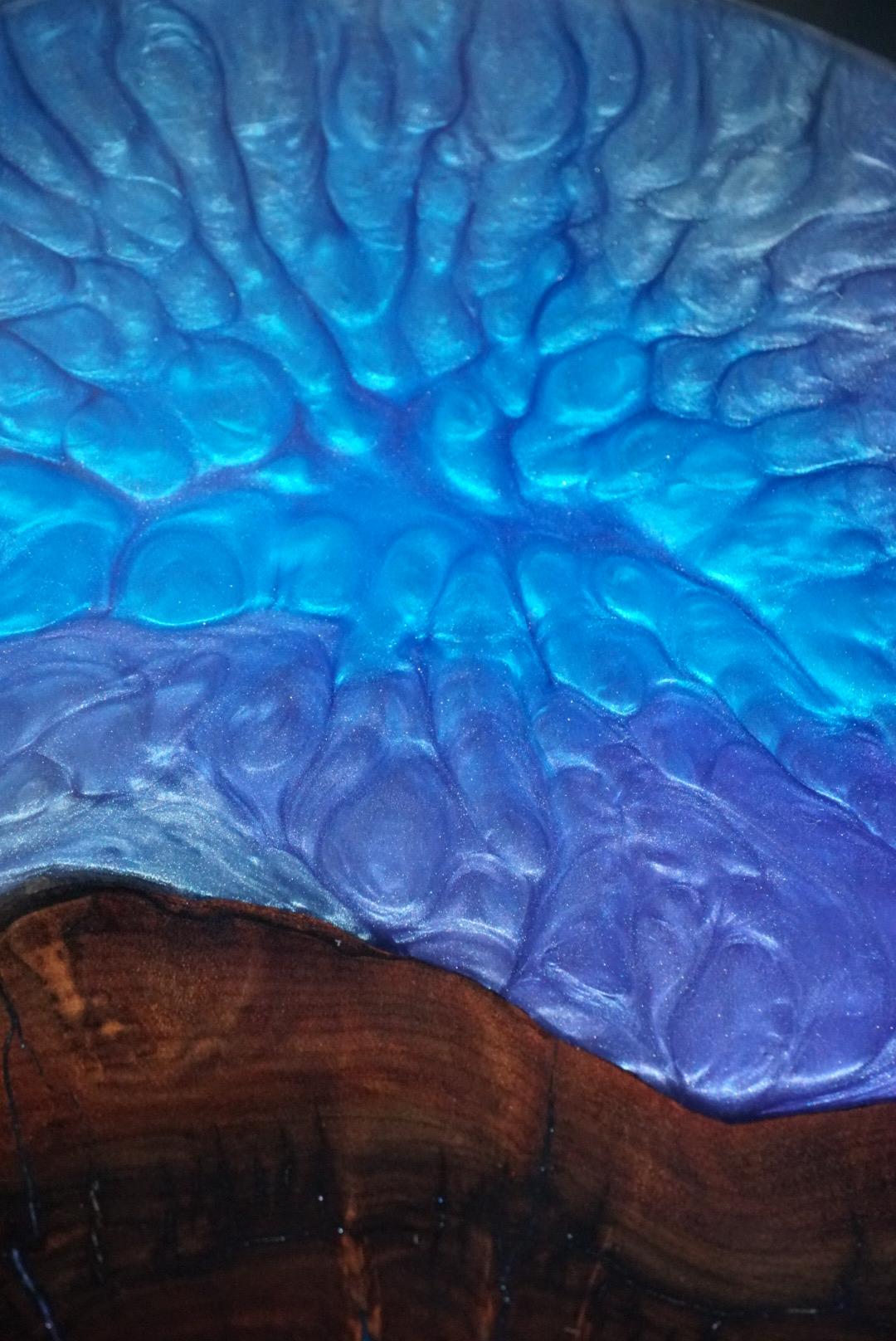 BURPLE BURL Epoxy Resin Table with Walnut Burl | Side Table | End Table | Accent Table, Round Table