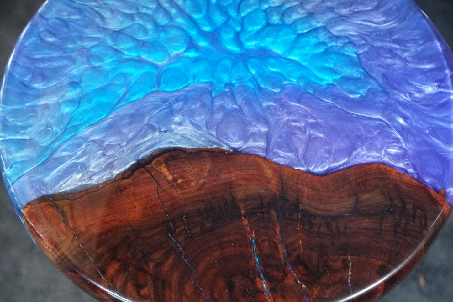 BURPLE BURL Epoxy Resin Table with Walnut Burl | Side Table | End Table | Accent Table, Round Table