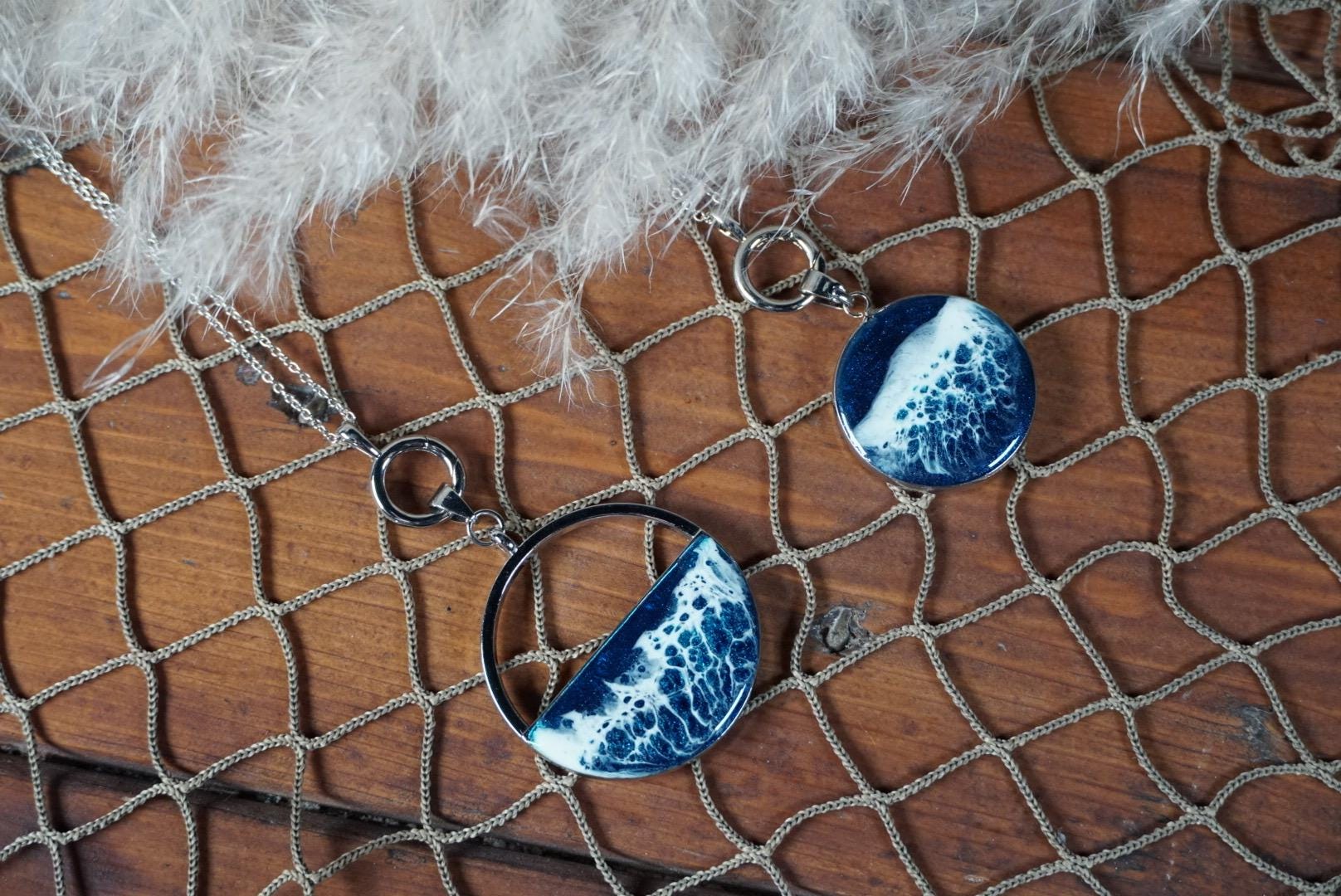 Ocean Waves Circle Necklace