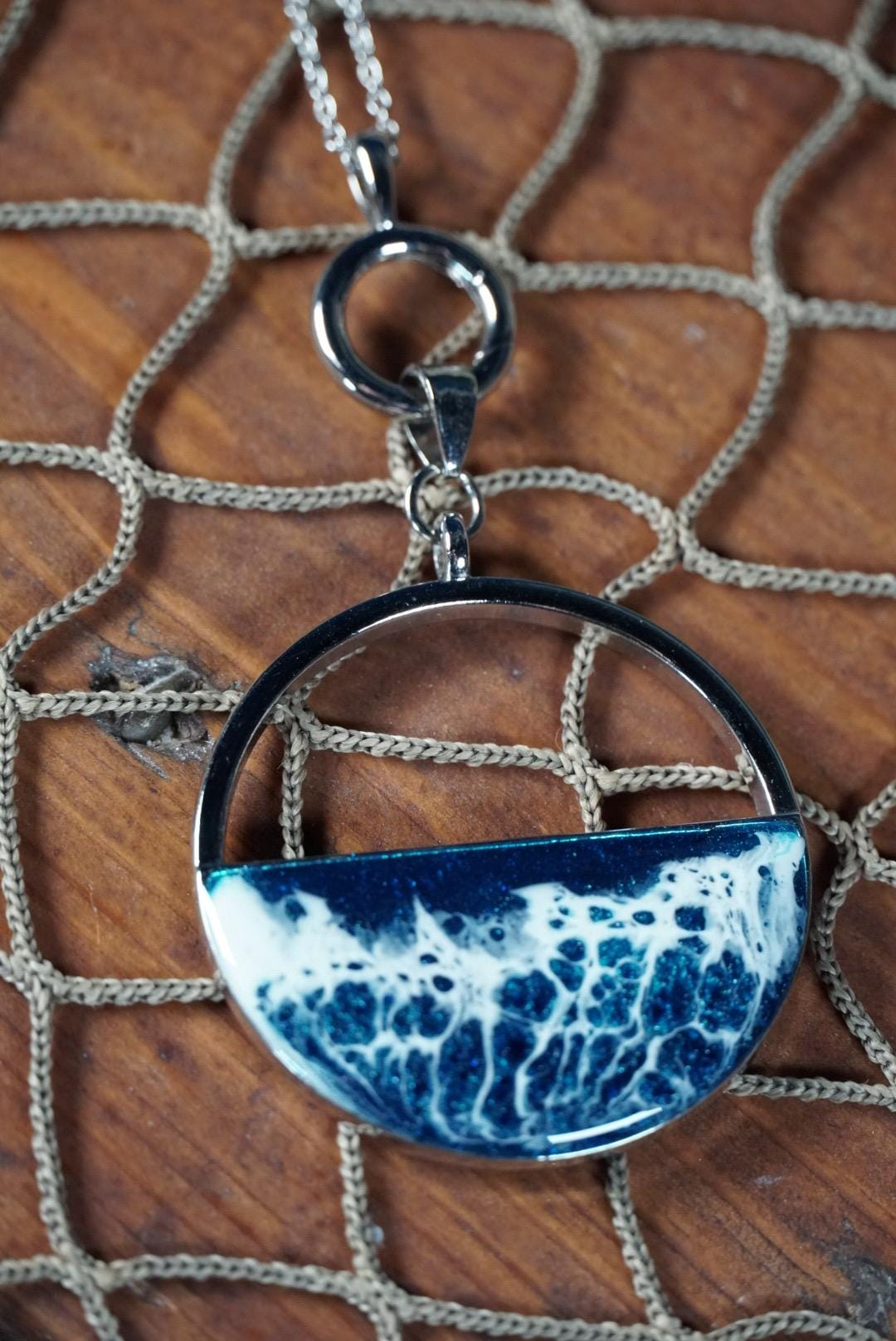 Ocean Waves Circle Necklace