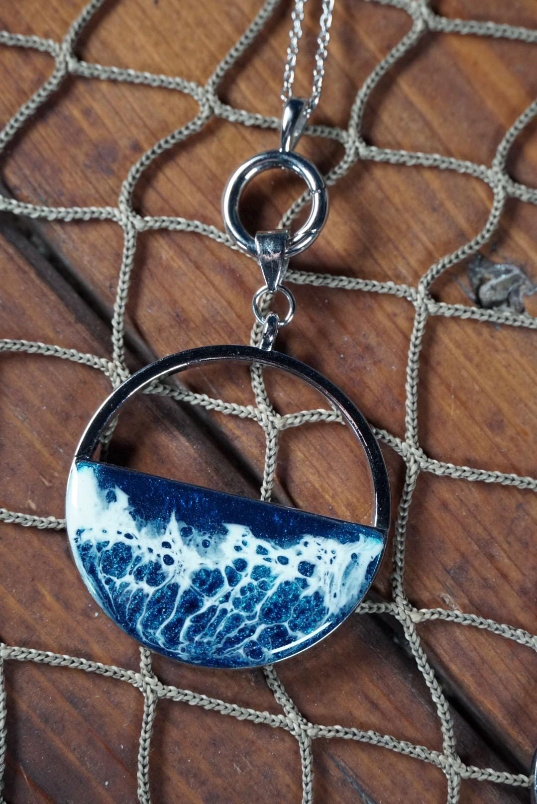 Ocean Waves Circle Necklace