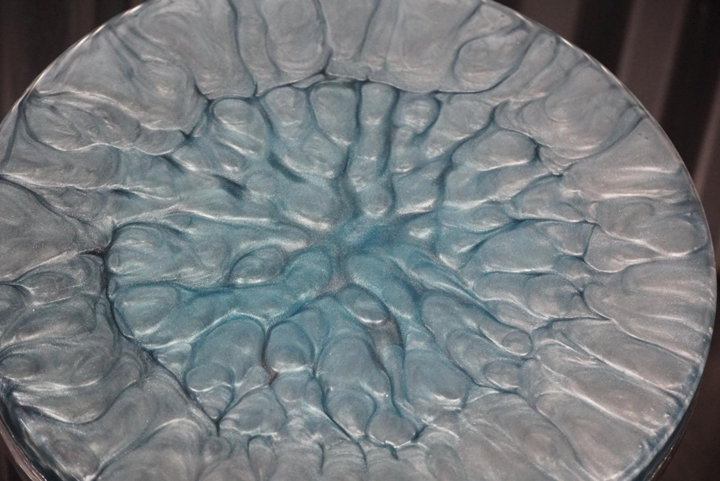SILVER STEEL Epoxy Resin Table | Side Table | End Table | Accent Table