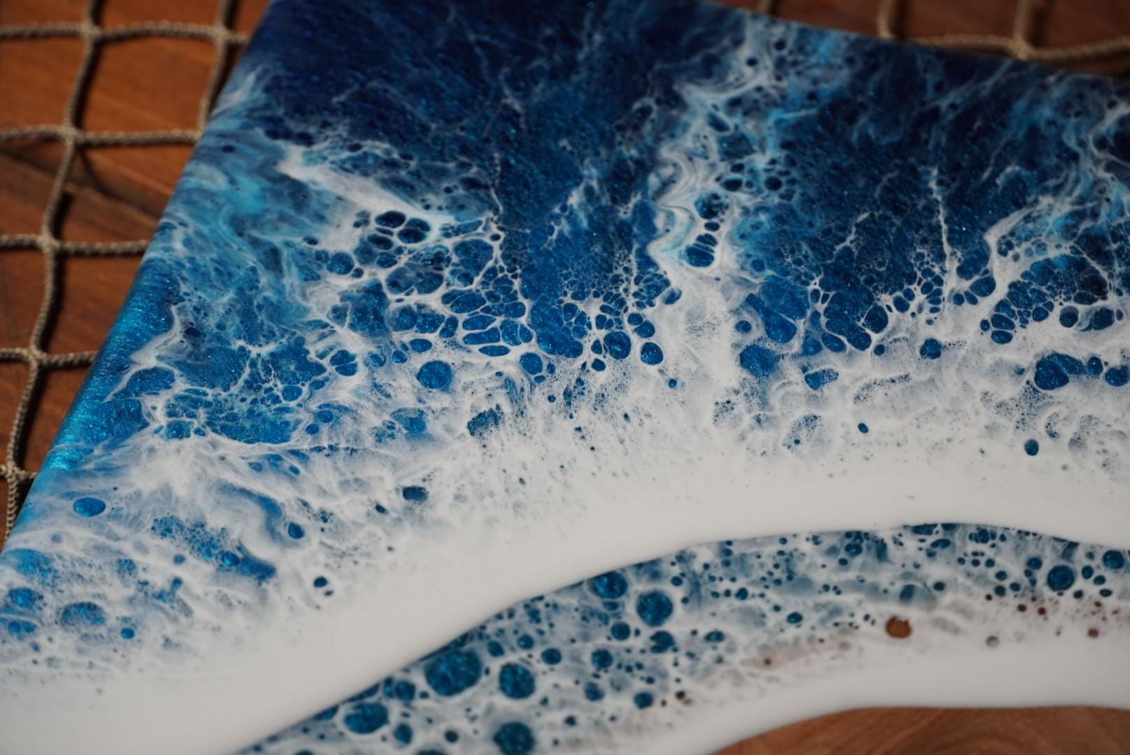 Ocean Waves Olive Wood Charcuterie Board
