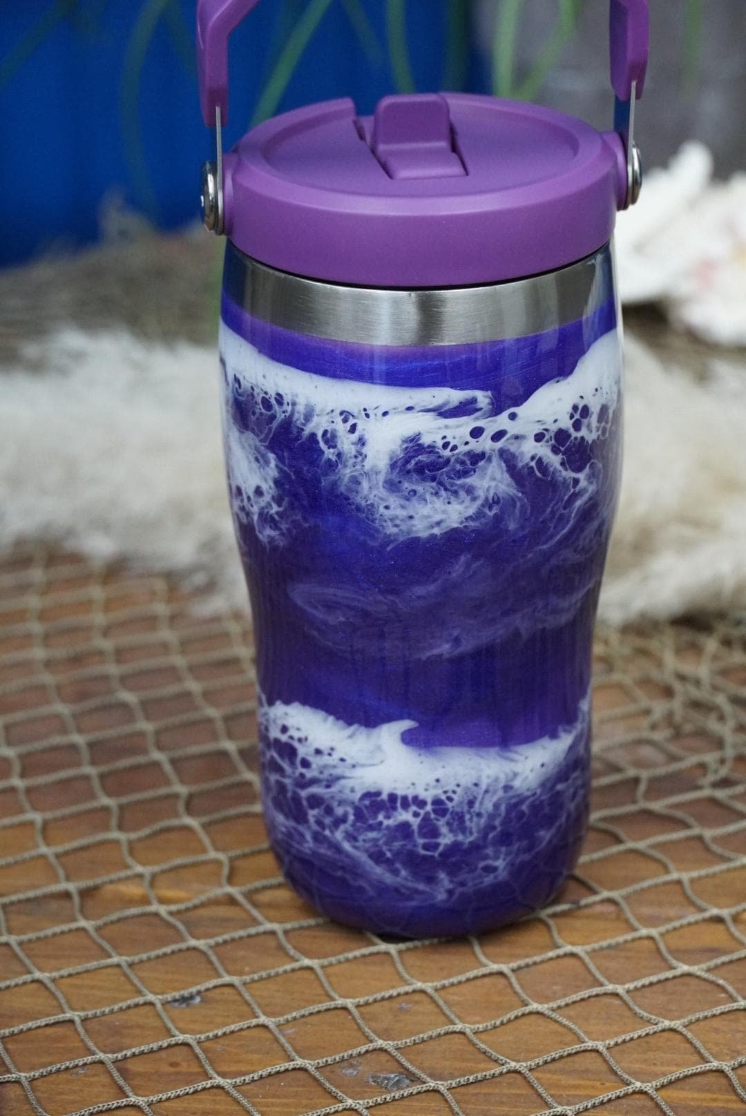 Purple Waves Stanley Water Bottle
