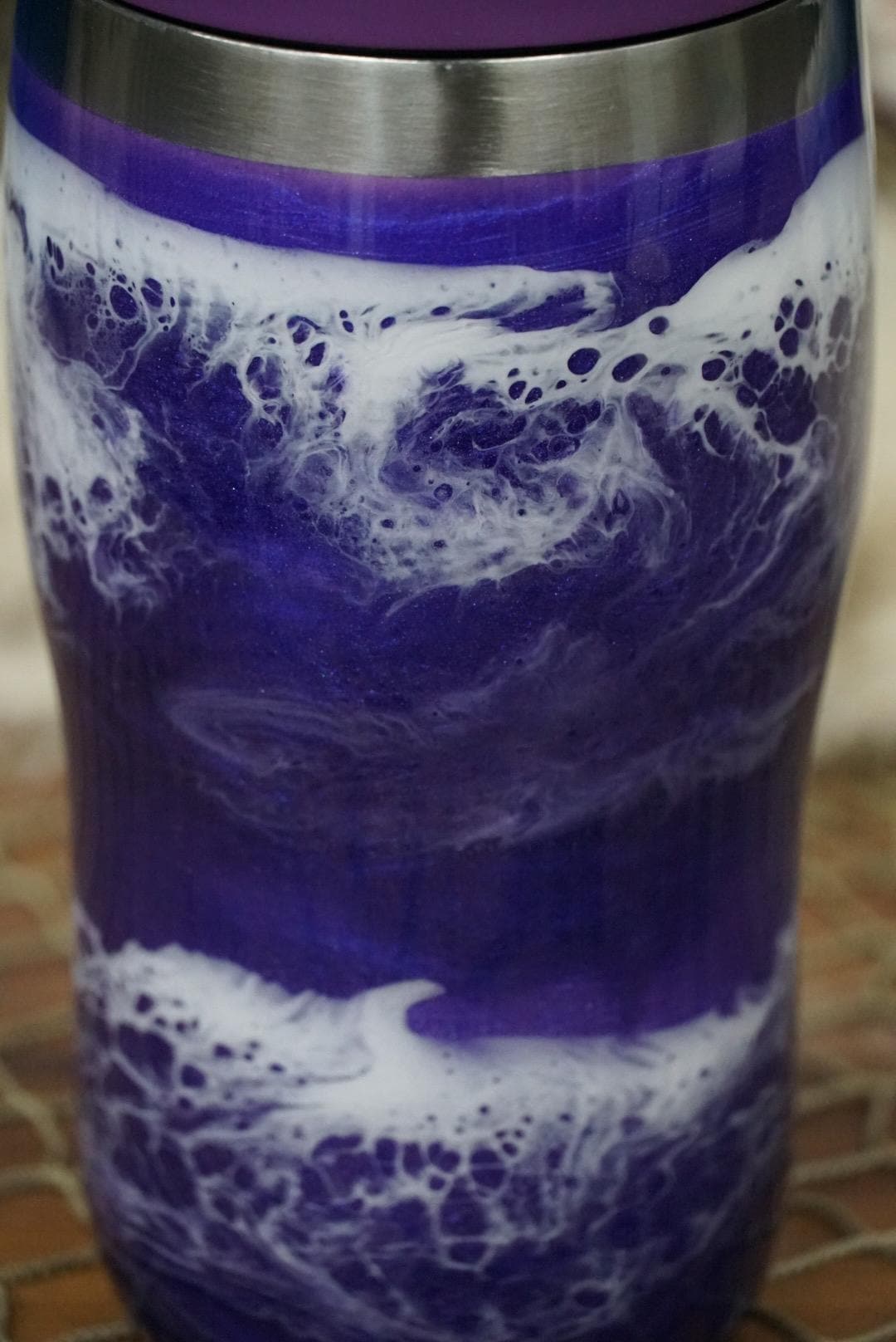 Purple Waves Stanley Water Bottle