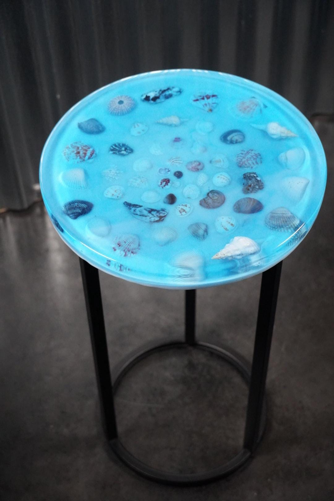 SEA SPIRAL Epoxy Resin Table | Side Table | End Table | Accent Table