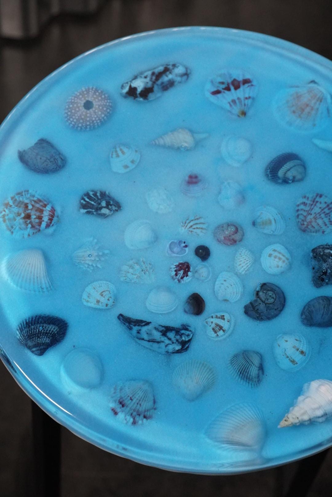 SEA SPIRAL Epoxy Resin Table | Side Table | End Table | Accent Table