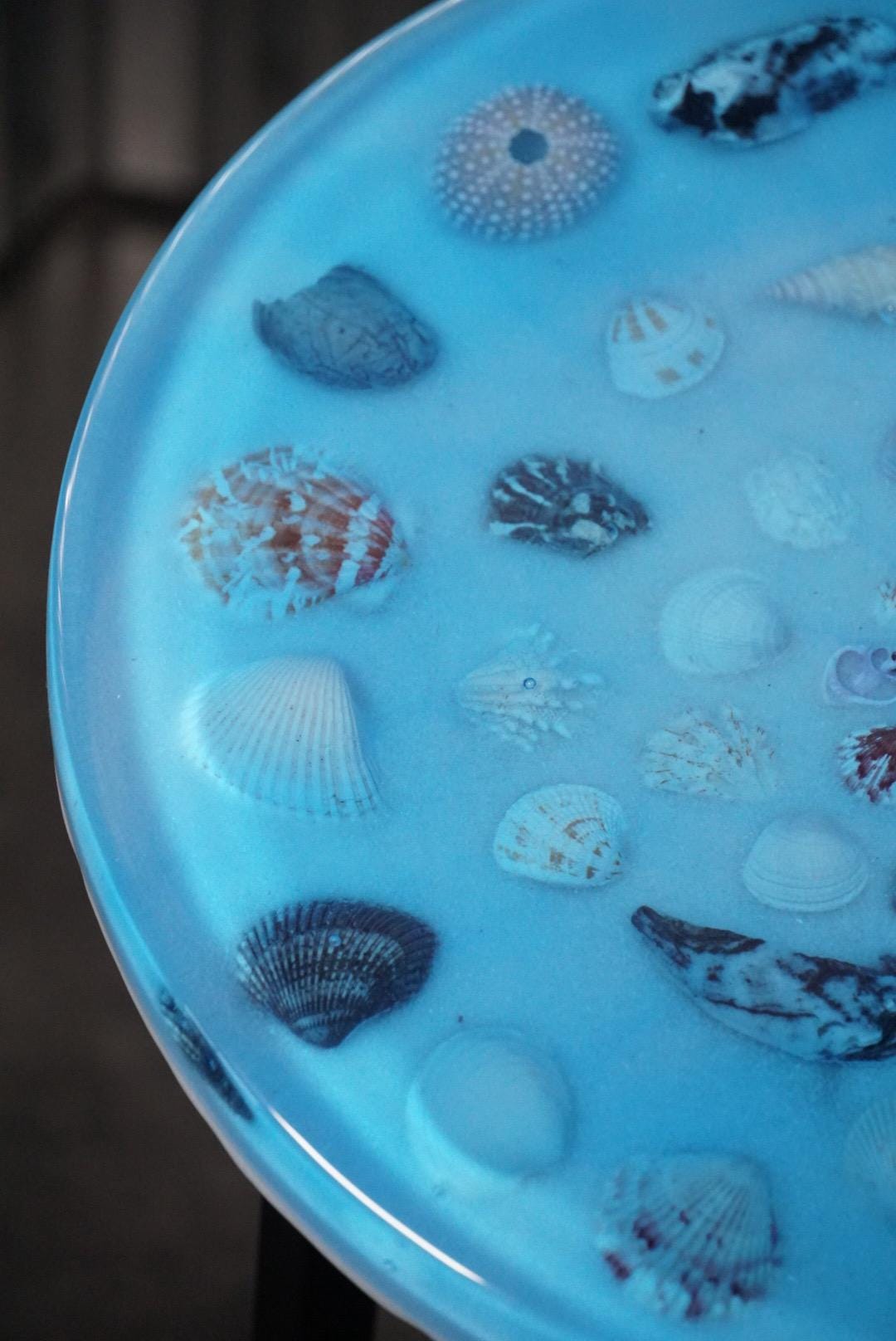 SEA SPIRAL Epoxy Resin Table | Side Table | End Table | Accent Table