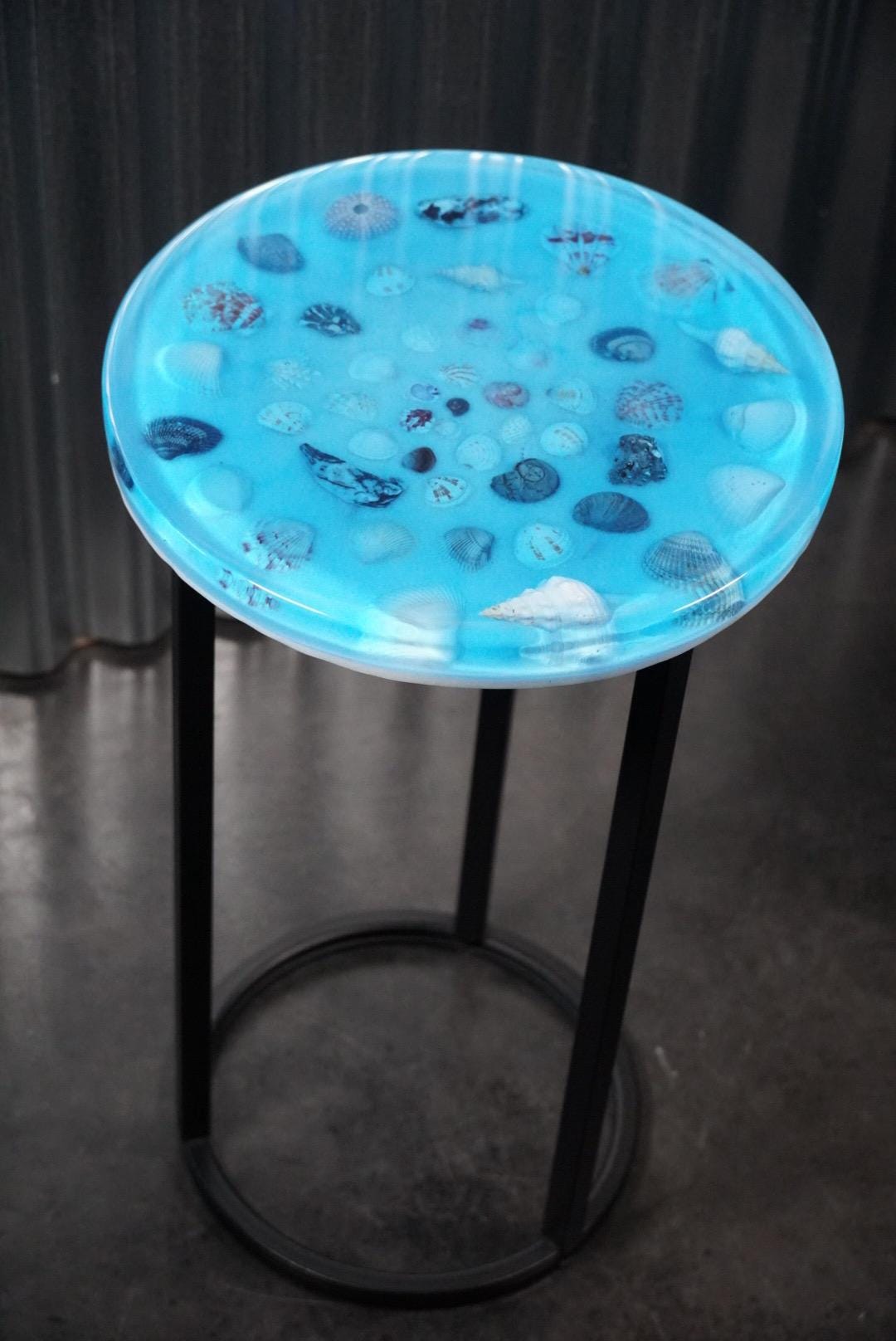 SEA SPIRAL Epoxy Resin Table | Side Table | End Table | Accent Table