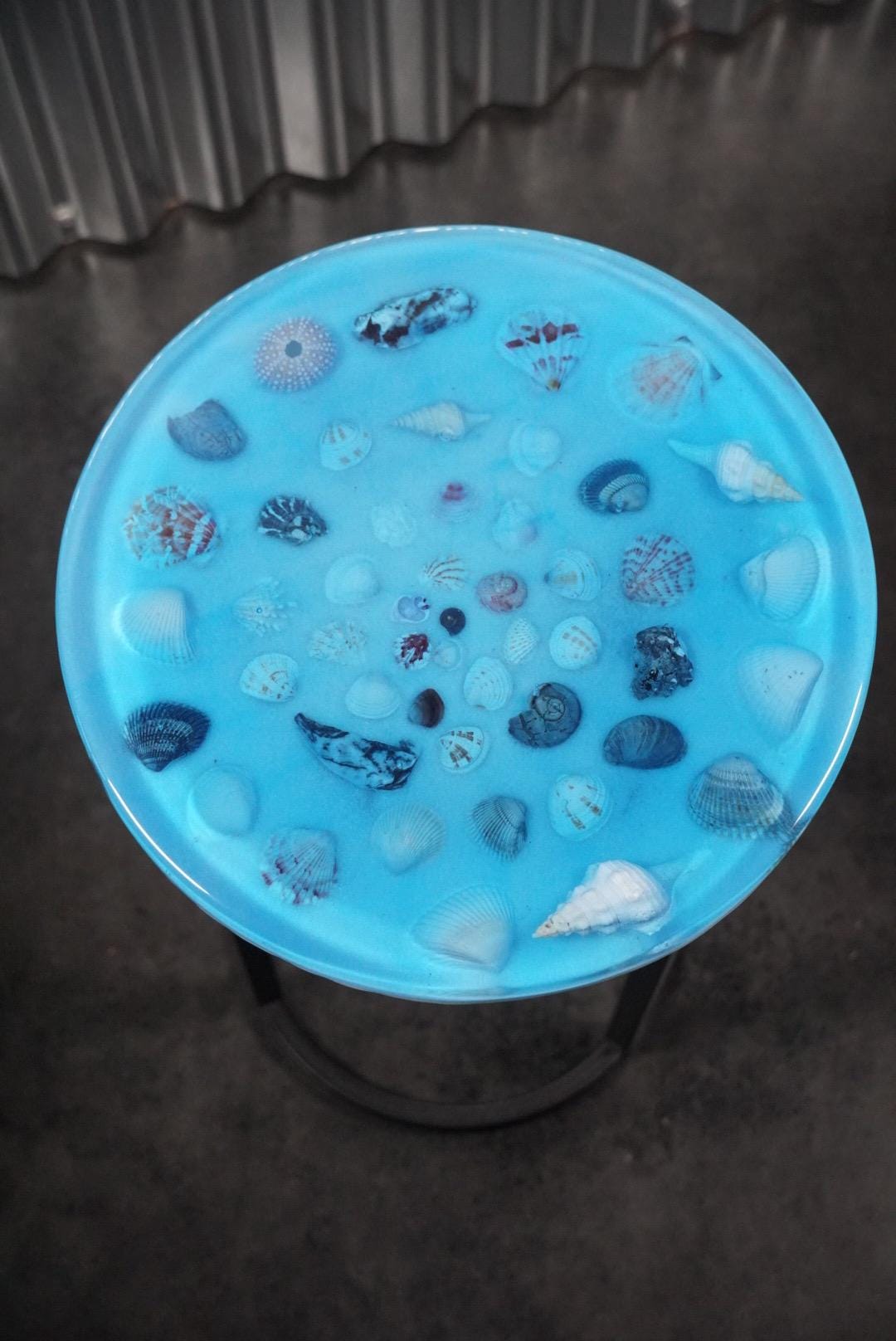 SEA SPIRAL Epoxy Resin Table | Side Table | End Table | Accent Table