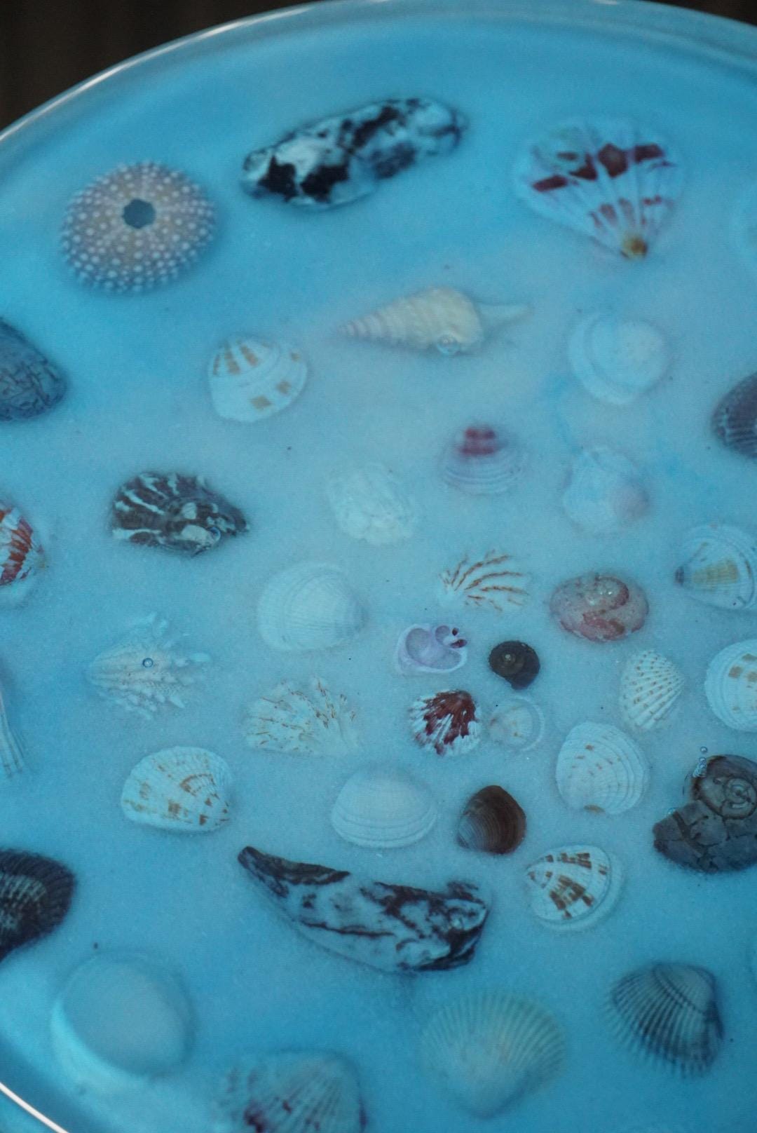 SEA SPIRAL Epoxy Resin Table | Side Table | End Table | Accent Table