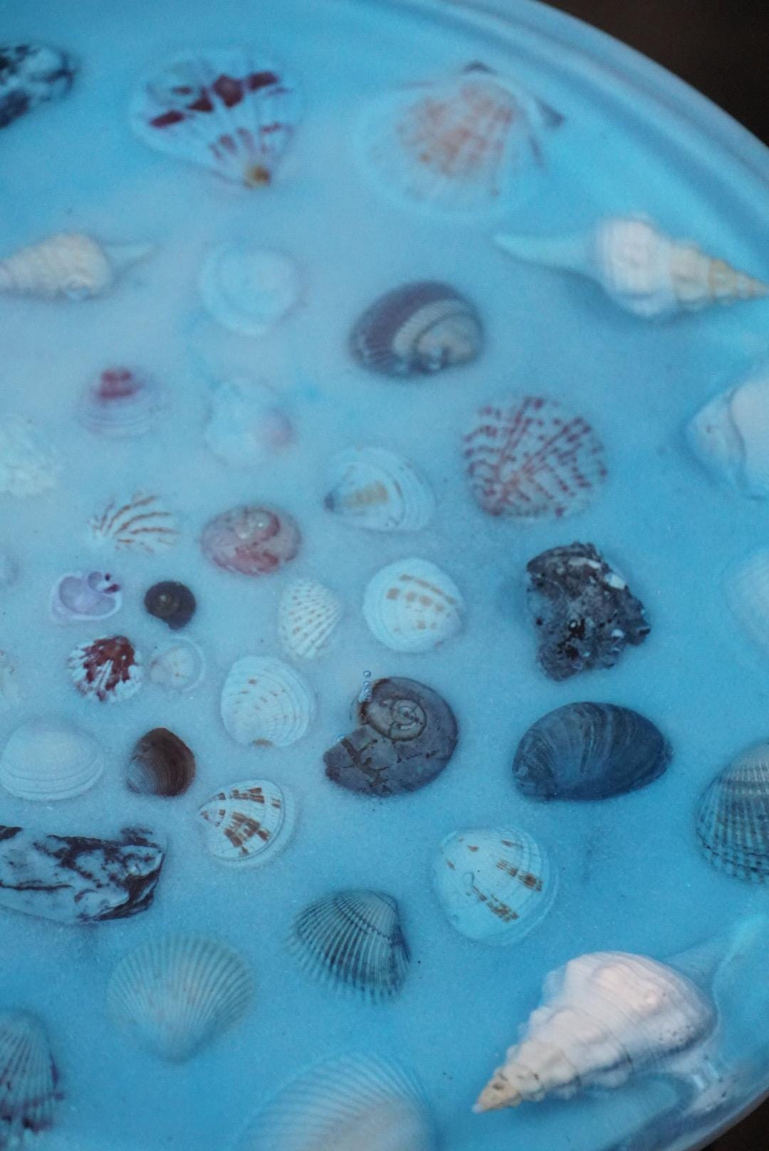 SEA SPIRAL Epoxy Resin Table | Side Table | End Table | Accent Table