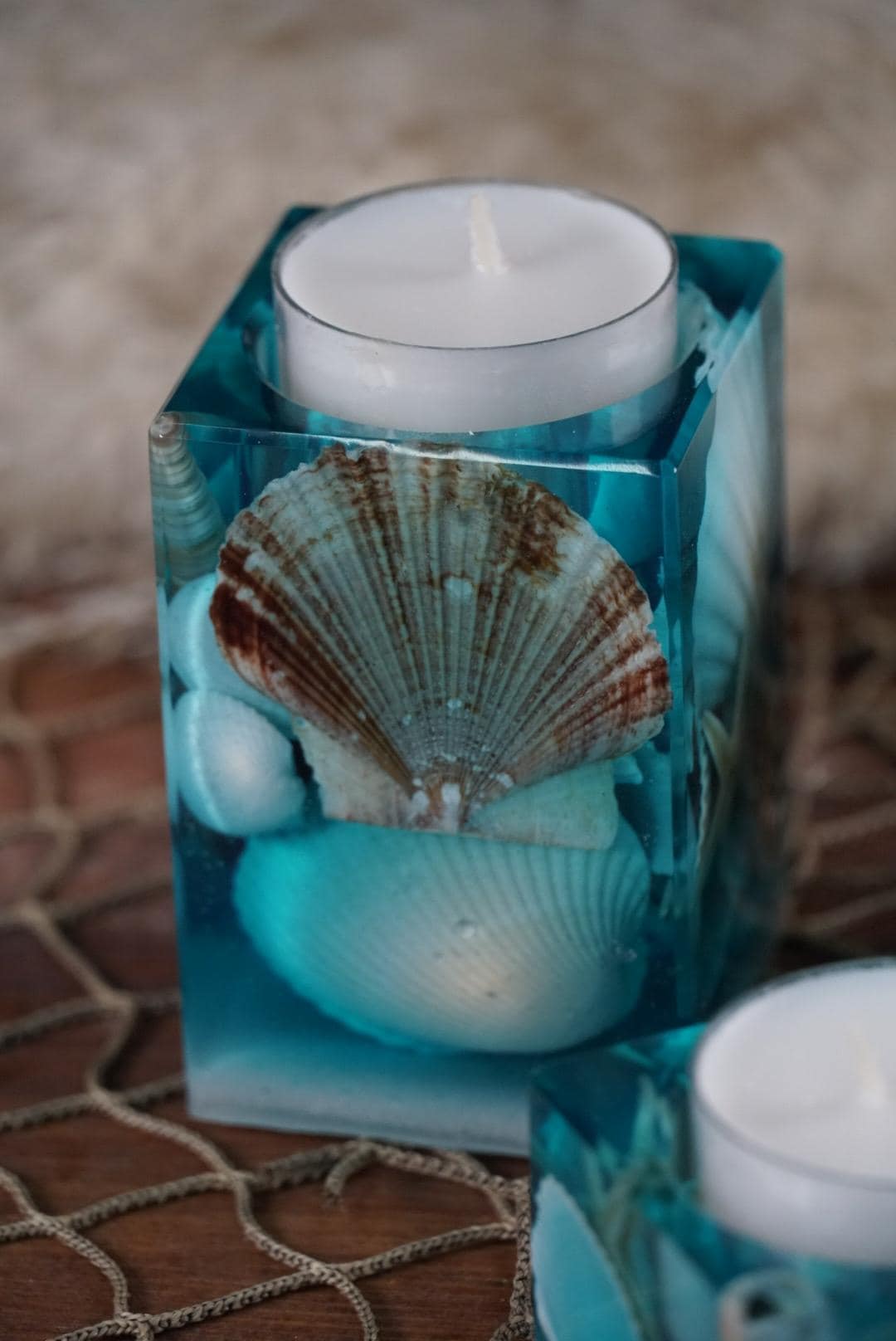 Sea Shell Tea light Candle Holders, set of 3