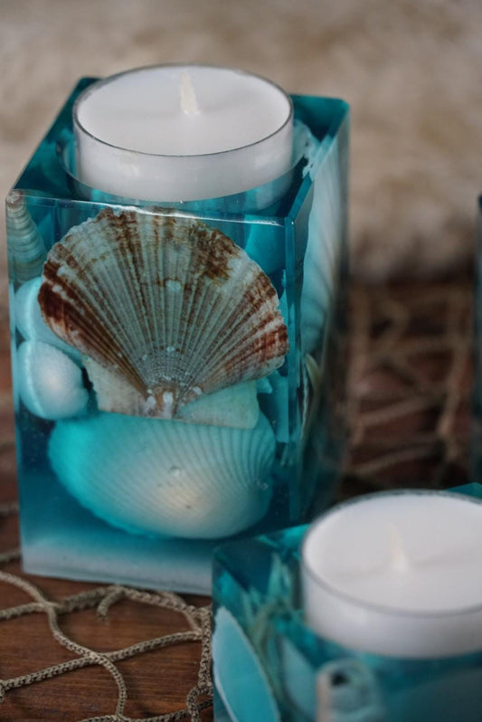 Sea Shell Tea light Candle Holders, set of 3