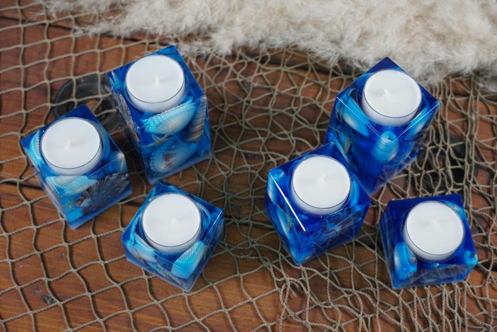 Sea Shell Tea light Candle Holders, set of 3