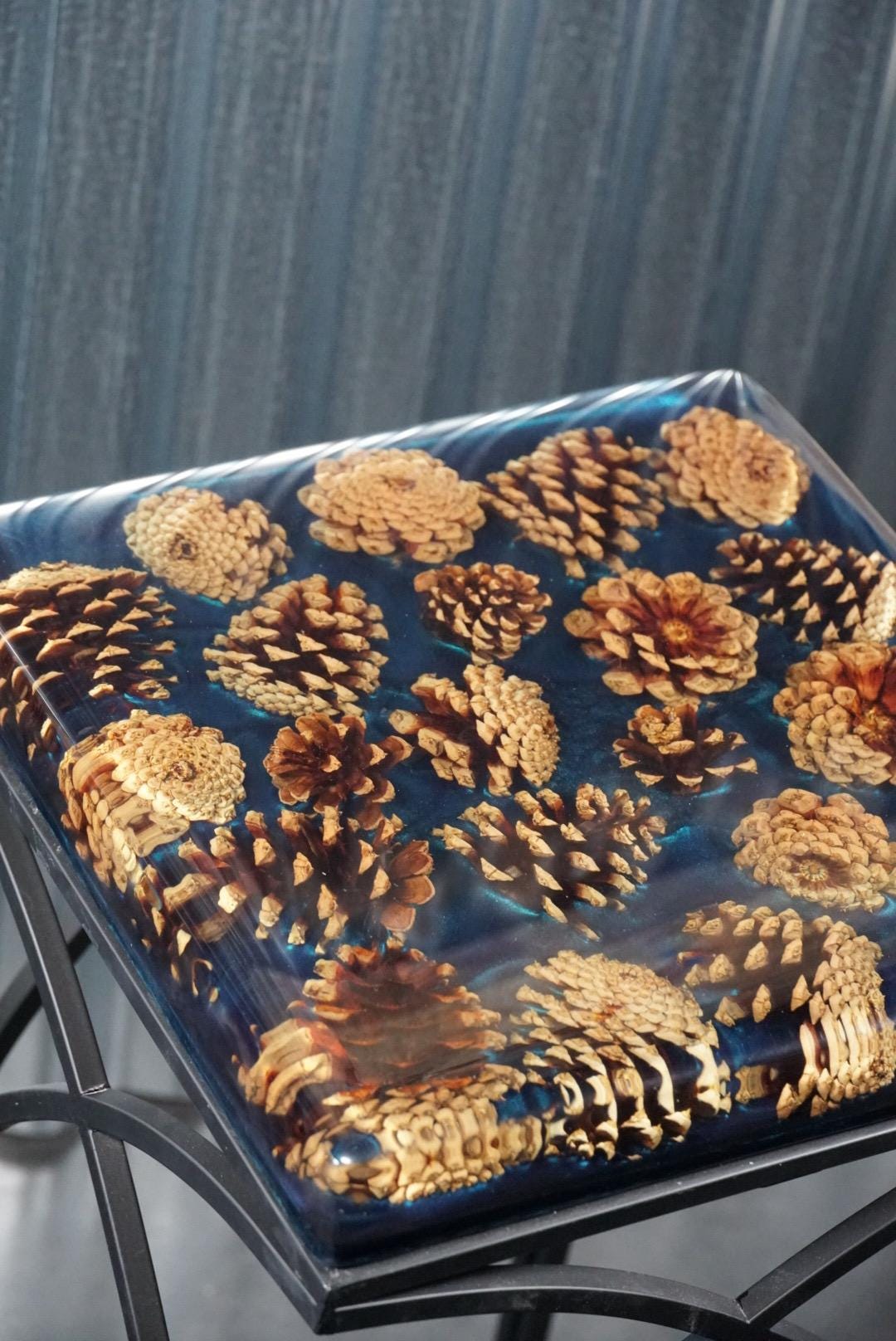 PINECONE OLIVE Epoxy Resin Table with Olive Wood | Side Table | End Table | Accent Table, C-Table