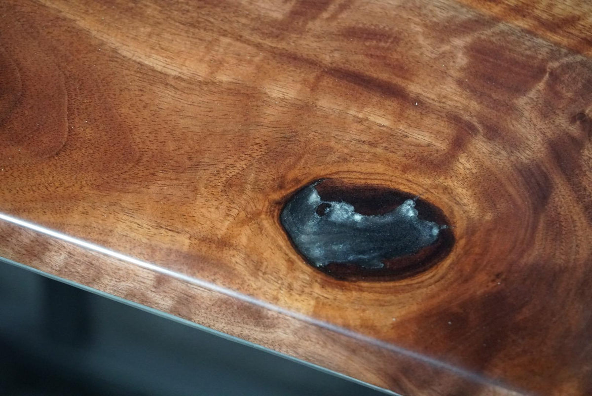 Black & Silver Walnut Wood Accent Table, Side Table, End Table, C-Table