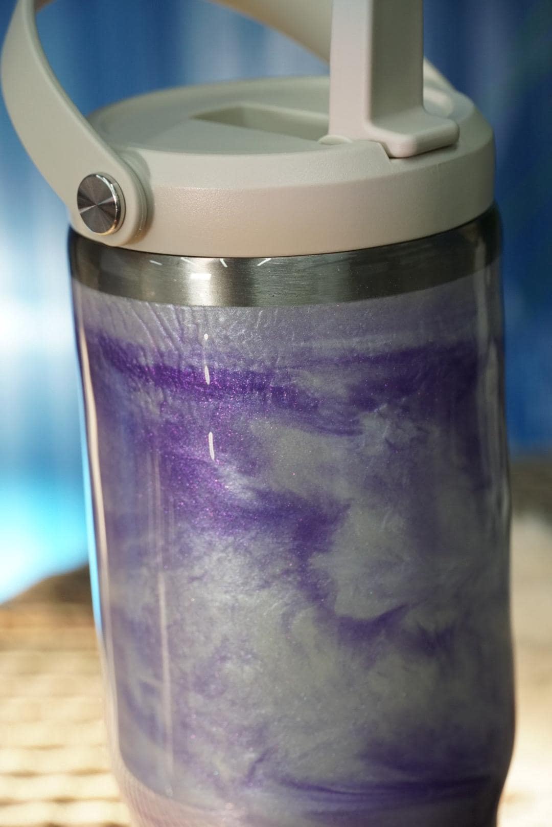 Ocean Waves Purple & Pearl Water Bottle