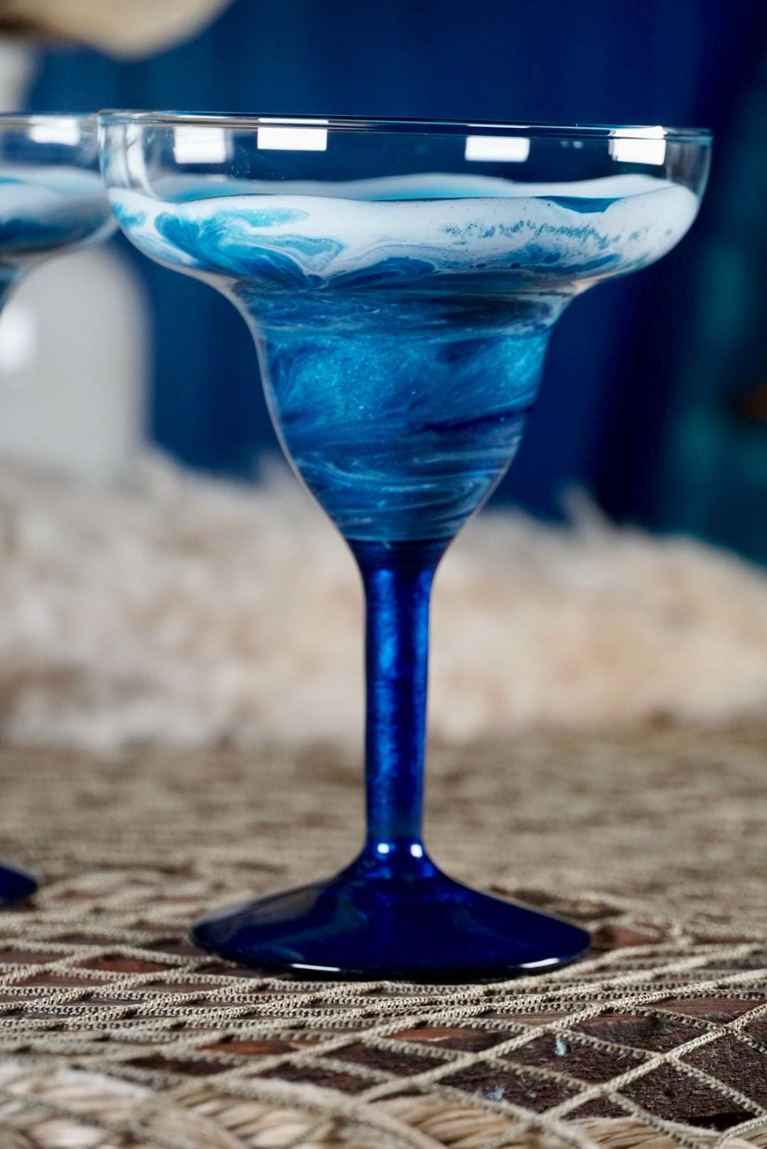 Two Ocean Waves Margarita Glasses | Coastal Decor