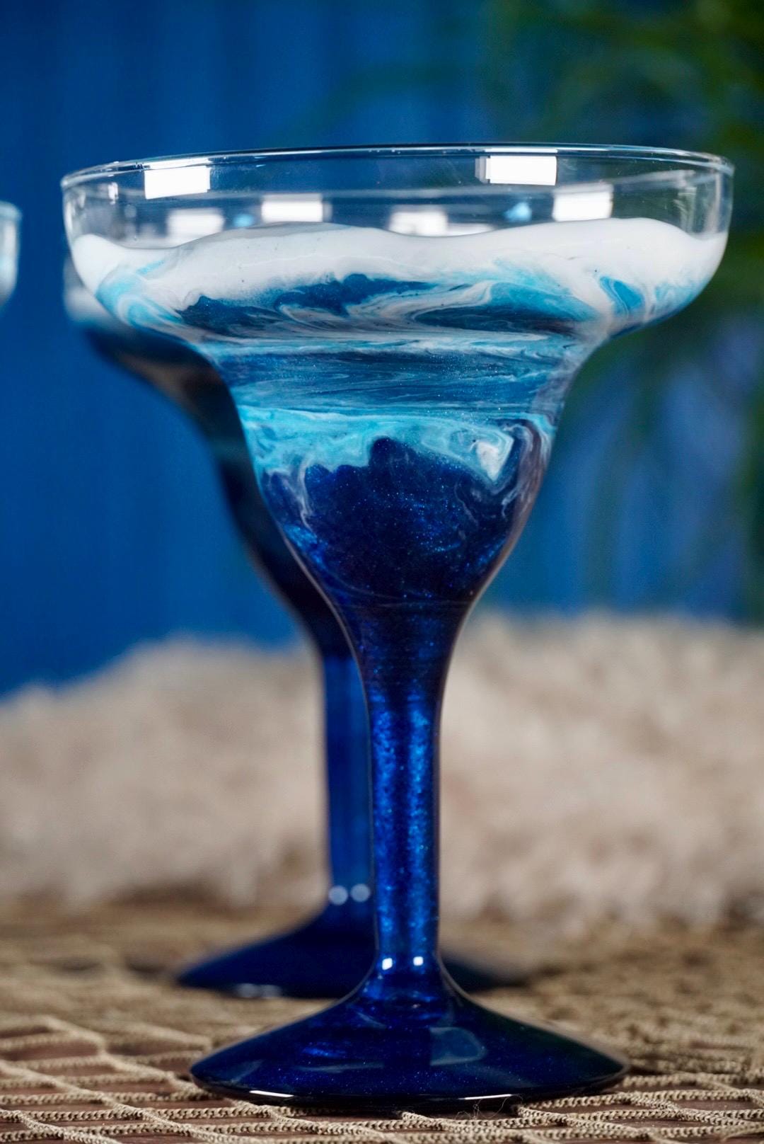 Two Ocean Waves Margarita Glasses | Coastal Decor