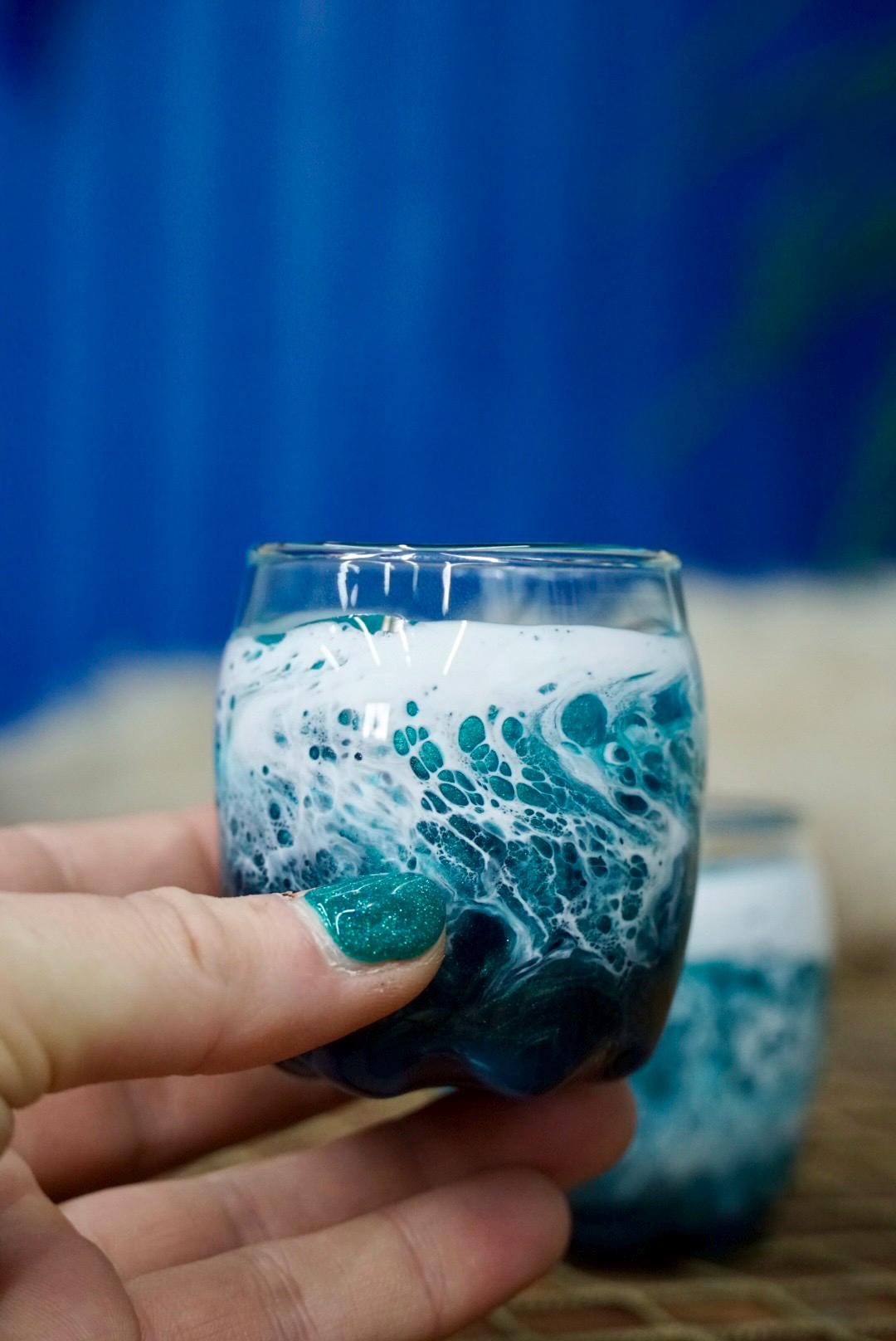 Turquoise Waves Shot Glasses | Coastal Decor