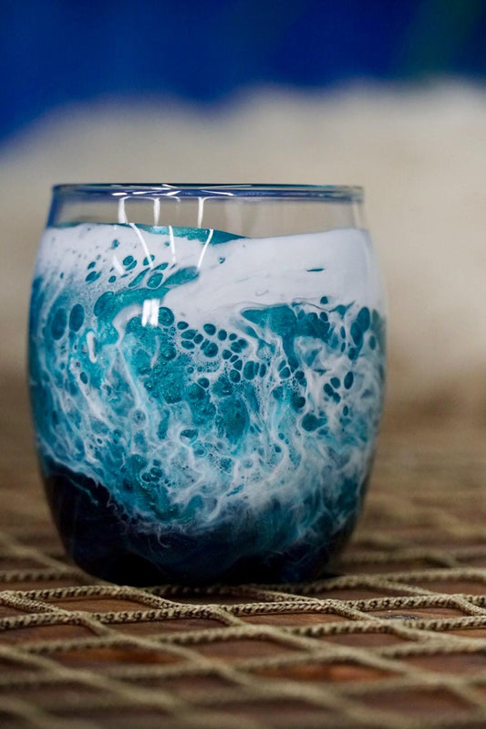 Turquoise Waves Shot Glasses | Coastal Decor
