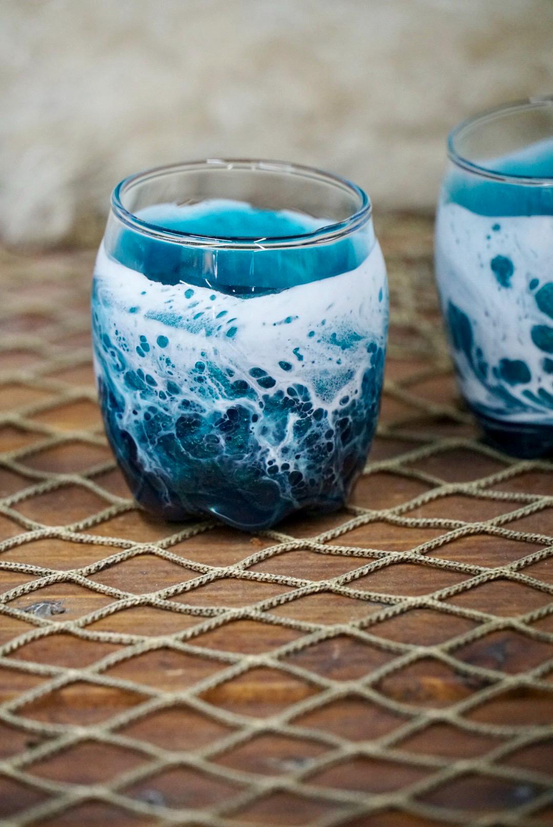 Turquoise Waves Shot Glasses | Coastal Decor